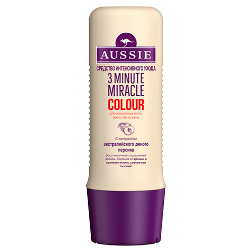 

Средство интенсивного ухода для волос AUSSIE 3 MINUTE MIRACLE COLOUR с экстрактом дикого австралийского персика для окрашенных волос 250 мл