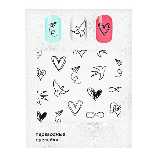 

Наклейки для ногтей PINK UP DECOR белая упаковка тон 595