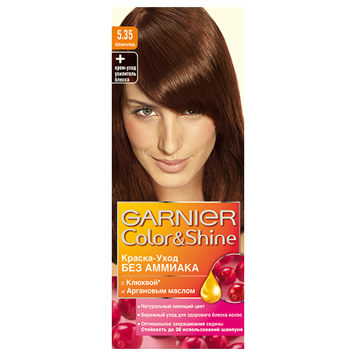 

Краска для волос GARNIER COLOR & SHINE тон 5.35 Шоколад