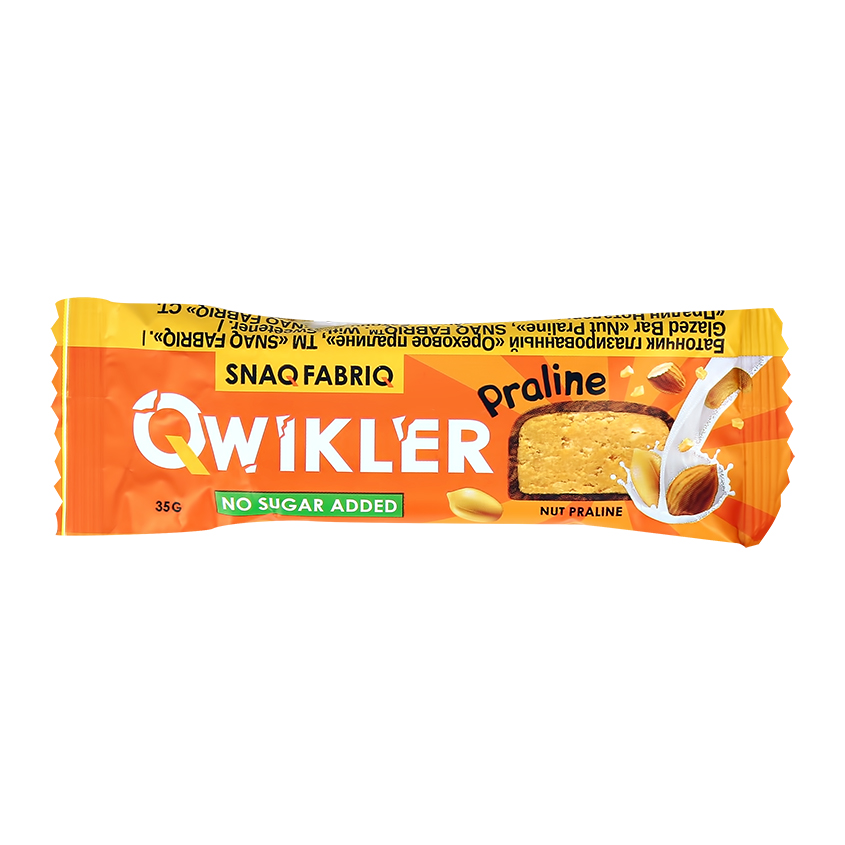 Батончик глазированный SNAQ FABRIQ QWIKLER Ореховое пралине 35 г snaq fabriq qwikler sugar free bar with nut praline 35g