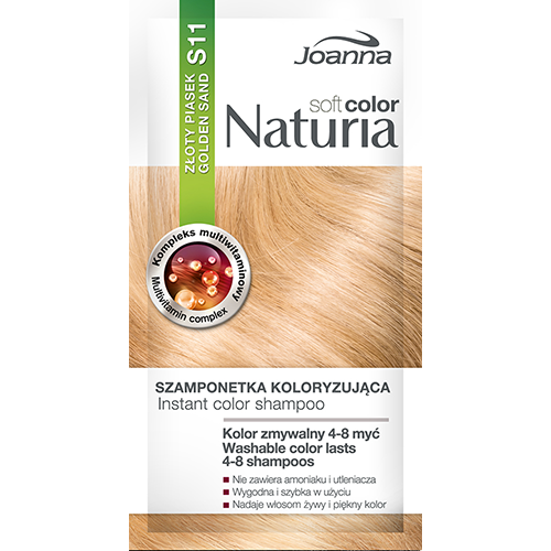 

Оттеночный шампунь для волос JOANNA NATURIA SOFT тон 11 Золотой песок