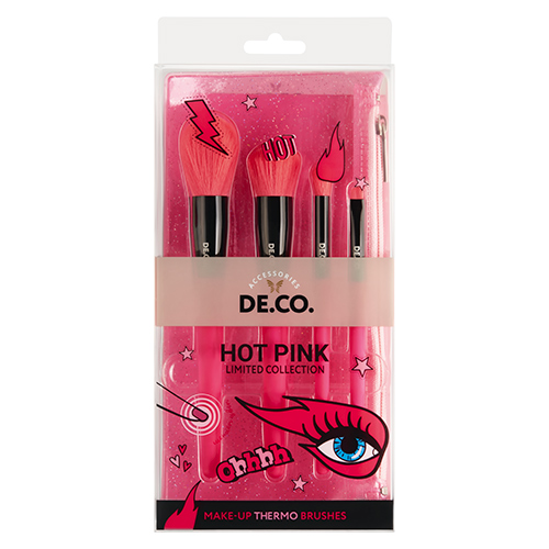 

Набор кистей для макияжа DE.CO. HOT PINK в чехле 4 шт