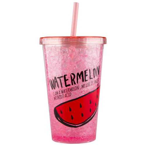 

Стакан для воды FUN с трубочкой Ice watermelon 480 мл