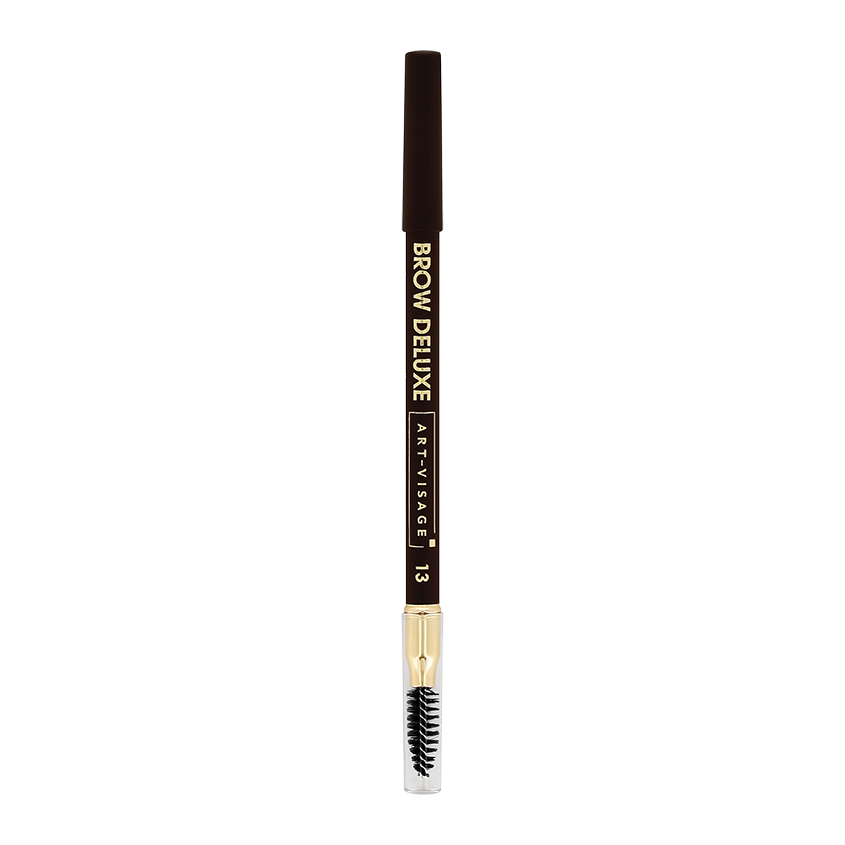 Карандаш для бровей ART-VISAGE BROW DELUXE пудровый тон 13 темно-коричневый карандаш для бровей пудровый art visage brow deluxe тон 12 коричневый
