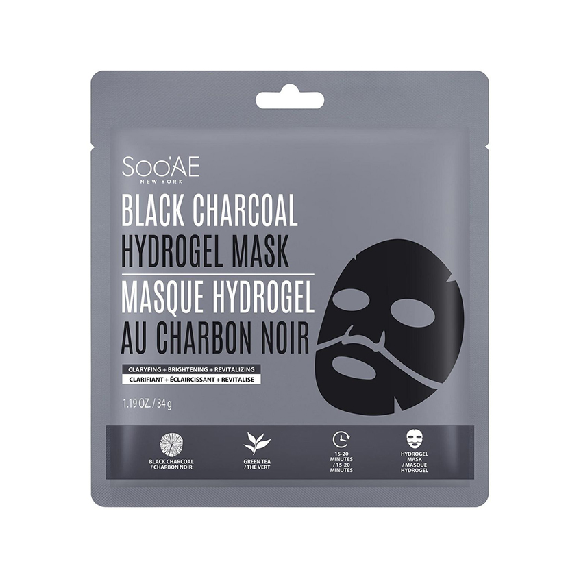 Маска для лица SOOAE гидрогелевая с экстрактом древесного угля увлажняющая 30 г