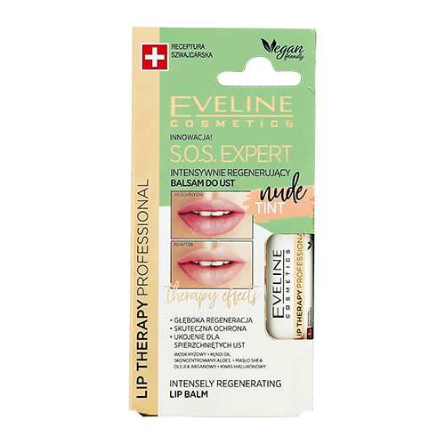 Бальзам для губ EVELINE S.O.S. EXPERT NUDE TINT интенсивно регенерирующий 4,5 г