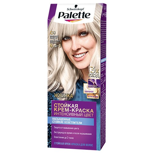 

Крем-краска для волос PALETTE тон C9 Пепельный блондин