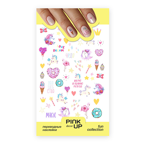 

Наклейки для ногтей PINK UP DECOR WATERCOLOR переводные тон 638