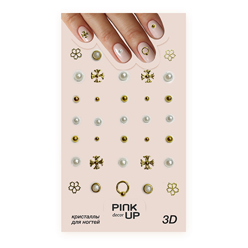 

Кристаллы для ногтей PINK UP DECOR 3D переводные тон 872