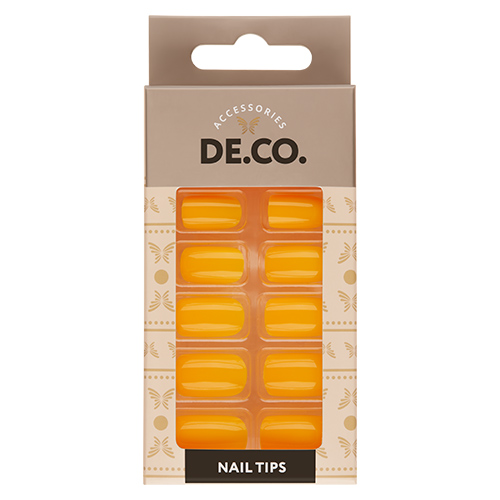 

Набор накладных ногтей DECO. NEON orange 24 шт+ клеевые стикеры 24 шт