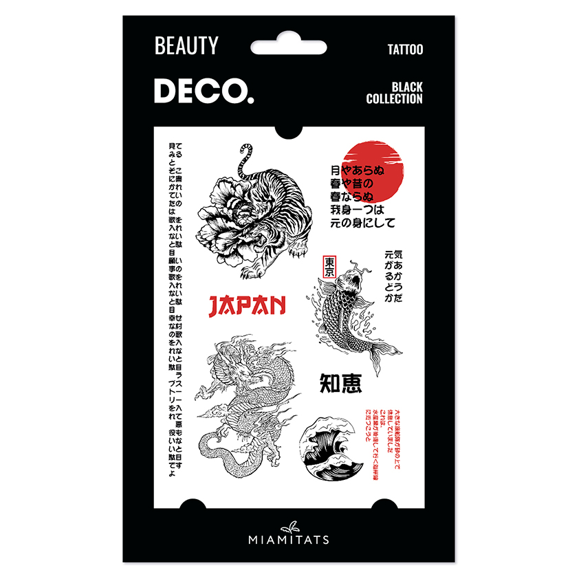 Татуировка для тела `DECO.` BLACK COLLECTION by Miami tattoos переводная (Tokyo mood)