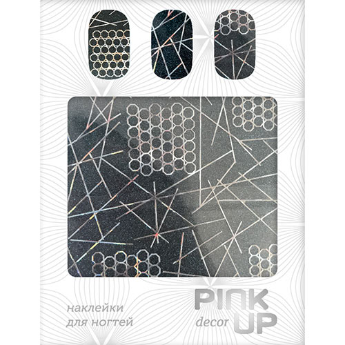 

Наклейки для ногтей PINK UP ART DECOR Metallic glitter honeycomb