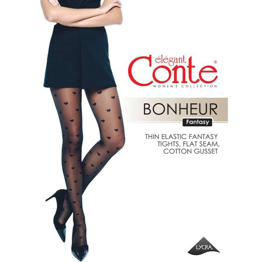 Колготки женские CONTE ELEGANT FANTASY BONHEUR 30 den Nero р-р 3, Белье и колготки