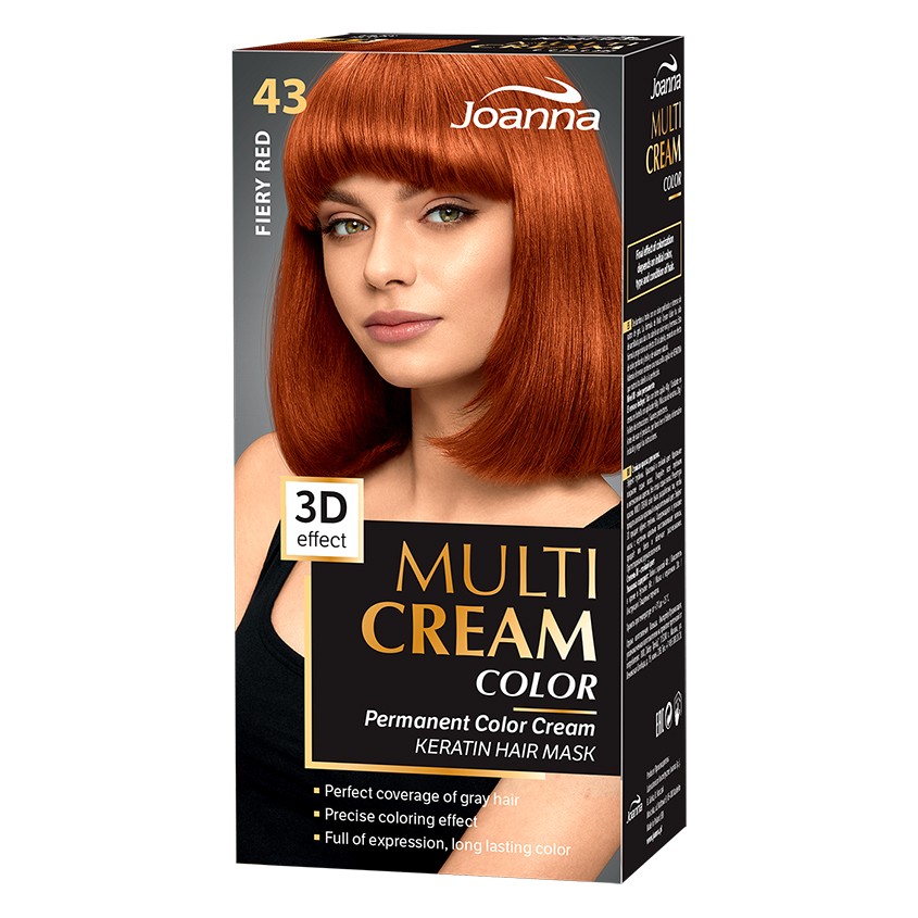 Краска для волос JOANNA MULTI CREAM 3D Пламенный рыжий тон 43