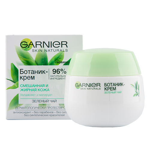 Ботаник-крем для лица GARNIER SKIN NATURALS Зеленый чай 50 мл