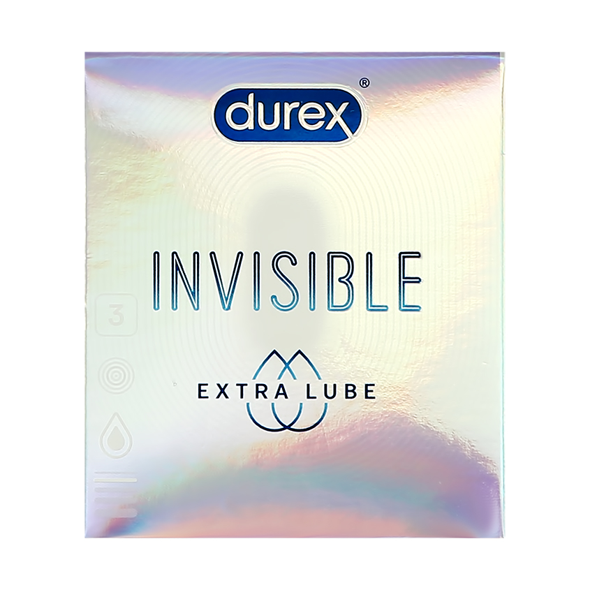 Презервативы DUREX Invisible Extra Lube 3 шт набор durex презервативы classic 12 шт invisible extra lube 3 шт