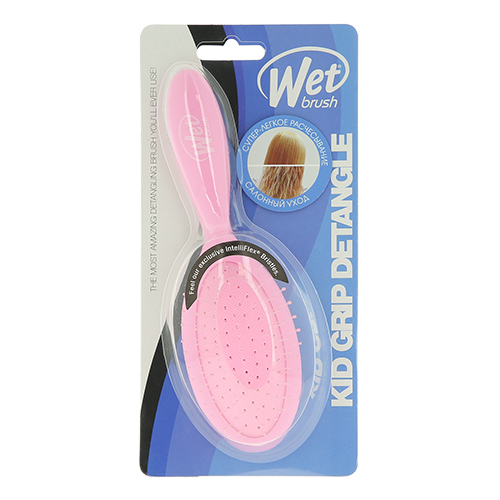 

Расческа для волос WET BRUSH KID GRIP DETANGLE розовая