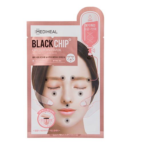 

Маска для лица MEDIHEAL CIRCLE POINT MASK BLACK CHIP увлажняющая с массажным эффектом 25 мл
