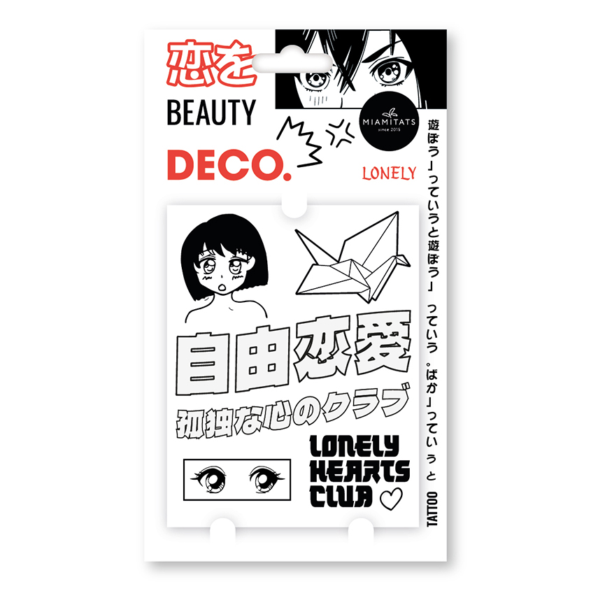 Татуировка для тела DECO. JAPANESE by Miami tattoos переводная Lonely