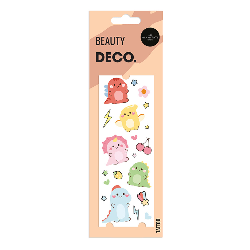 Татуировка для тела DECO. KAWAII COLLECTION by Miami tattoos переводная Pastel dino