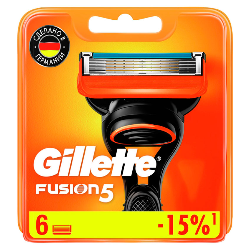 Кассеты для станка GILLETTE FUSION 6 шт