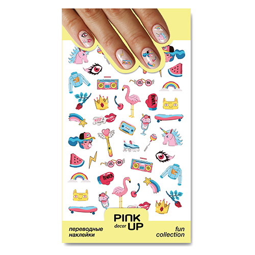 Наклейки для ногтей PINK UP DECOR FUN переводные тон 863
