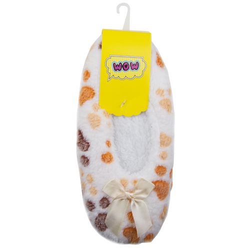 

Тапочки с бантиком SOCKS белые, one size