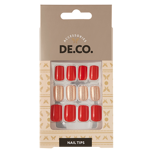 

Набор накладных ногтей DECO. OMBRE red gold 24 шт + клеевые стикеры 24 шт