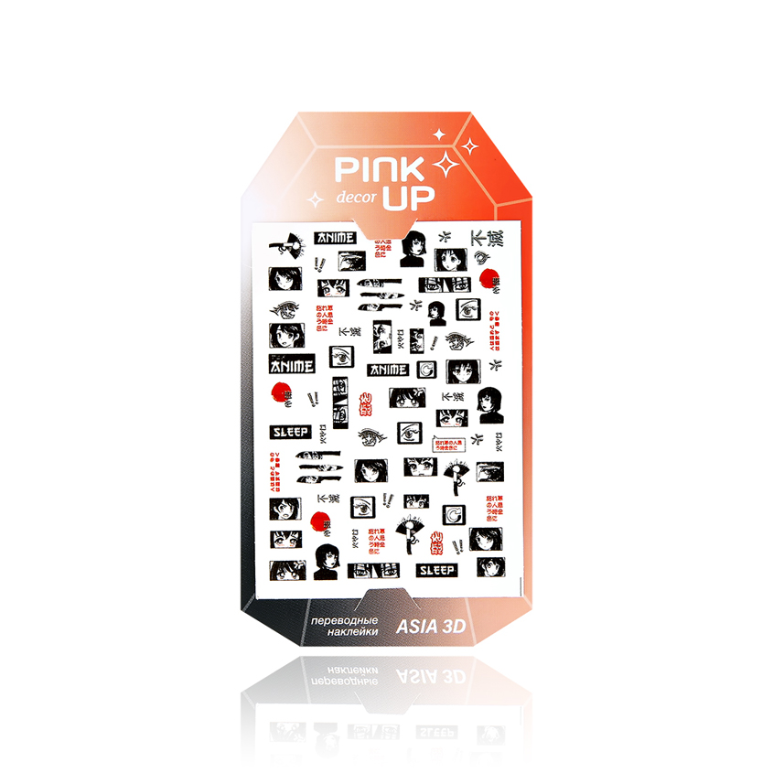Наклейки для ногтей PINK UP DECOR 3D переводные тон 90 фото