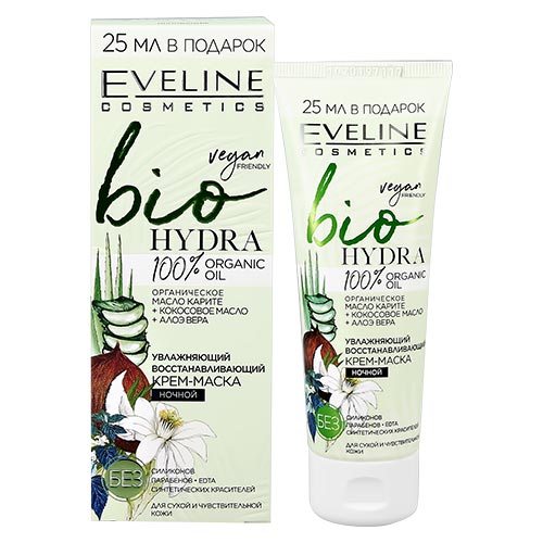 

Крем-маска для лица EVELINE BIO HYDRA ночной увлажняющий восстанавливающий 75 мл