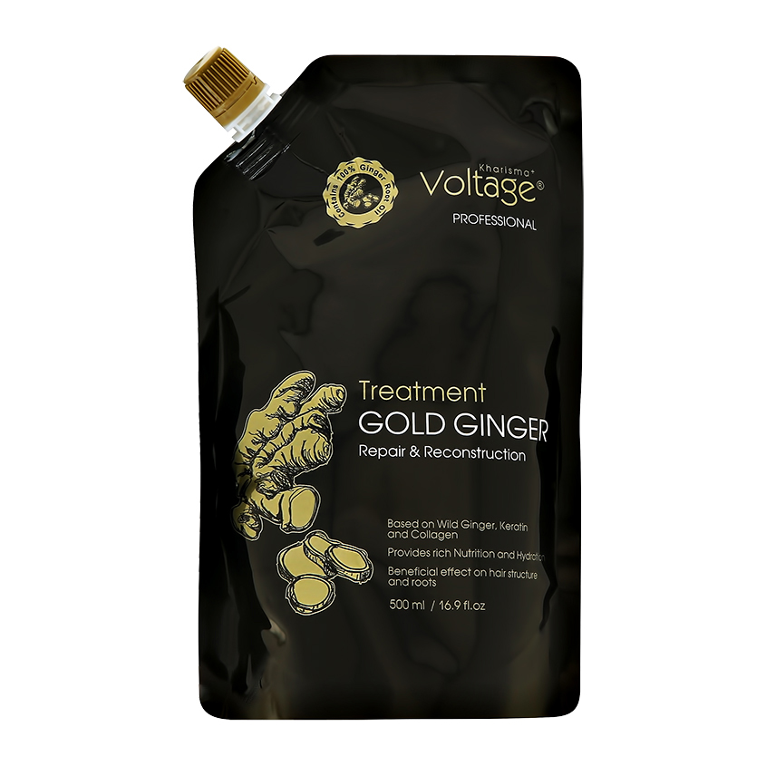 Маска для волос KHARISMA VOLTAGE GOLD GINGER Восстановление и обновление 500 мл масло для волос kharisma voltage масло для волос tea tree