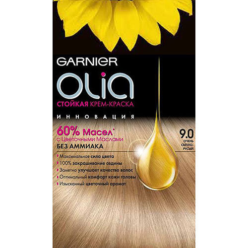

Краска для волос GARNIER OLIA тон 9.0 Очень светло-русый