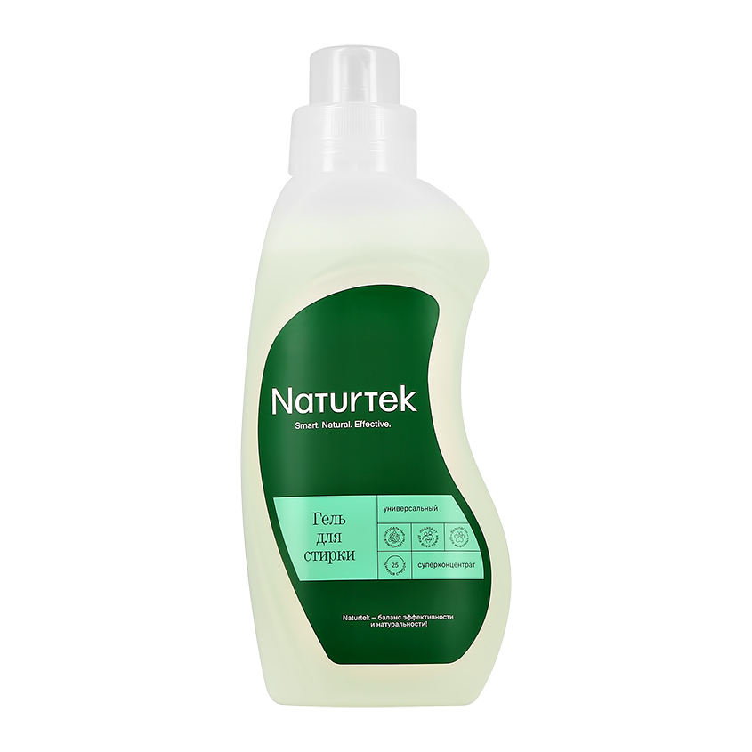 NATURTEK Концентрированный гель для стирки NATURTEK универсальный, для белого и цветного белья 750 мл гель для стирки unicum для цветного и линяющего белья 750 мл