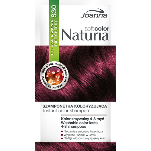 

Оттеночный шампунь для волос JOANNA NATURIA SOFT тон 30 Спелая вишня