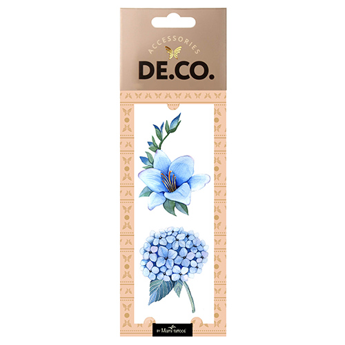 

Татуировка для тела DE.CO. WATERCOLOR STORY by Miami tattoos переводная Blue flower