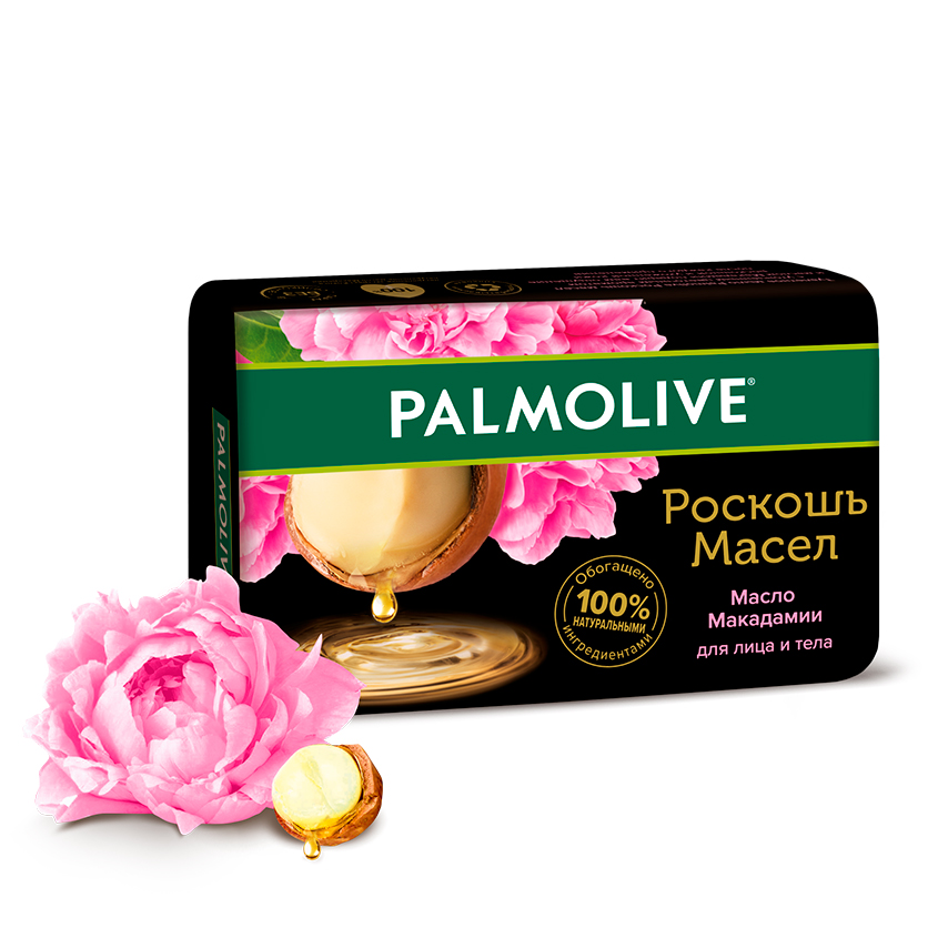 Мыло твердое `PALMOLIVE` Роскошь масел, Макадамия и пион 90 гр