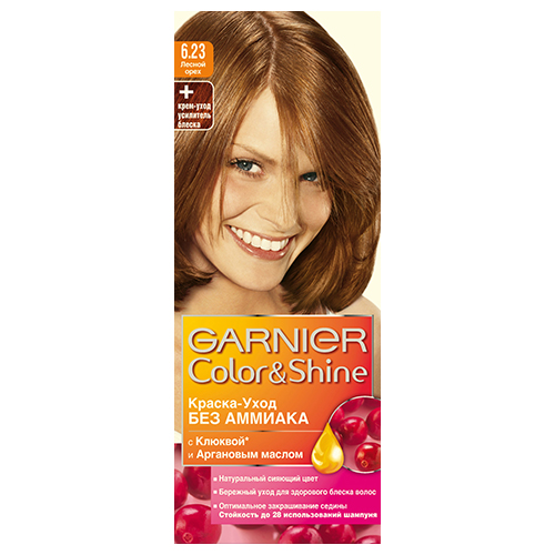 

Краска для волос GARNIER COLOR & SHINE тон 6.23 Лесной Орех