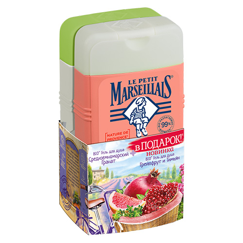 

Гель для душа LE PETIT MARSEILLAIS Средиземноморский гранат, Грейпфрут и тимьян смотка 2x250 мл