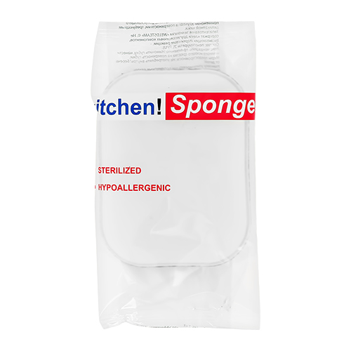 Уборка дома Губка универсальная KITCHEN SPONGE овальная желтая