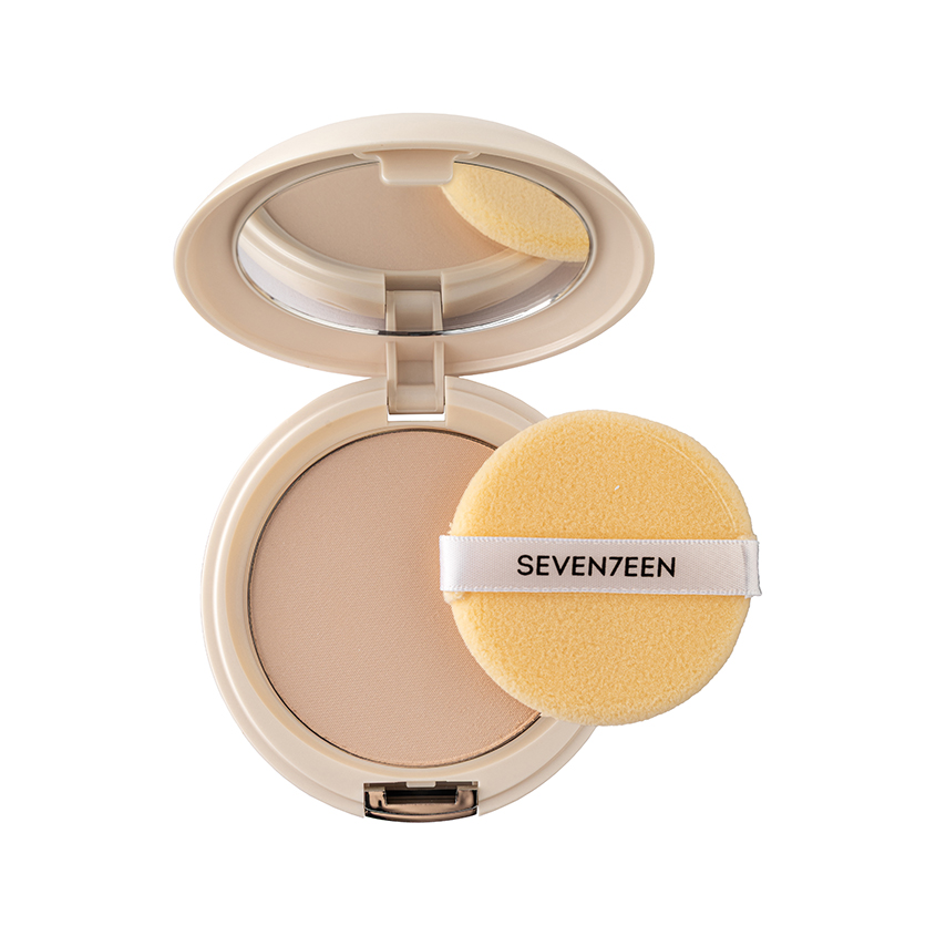 Пудра для лица SEVENTEEN NATURAL SILKY COMPACT POWDER компактная шелковая тон 02 Натуральный