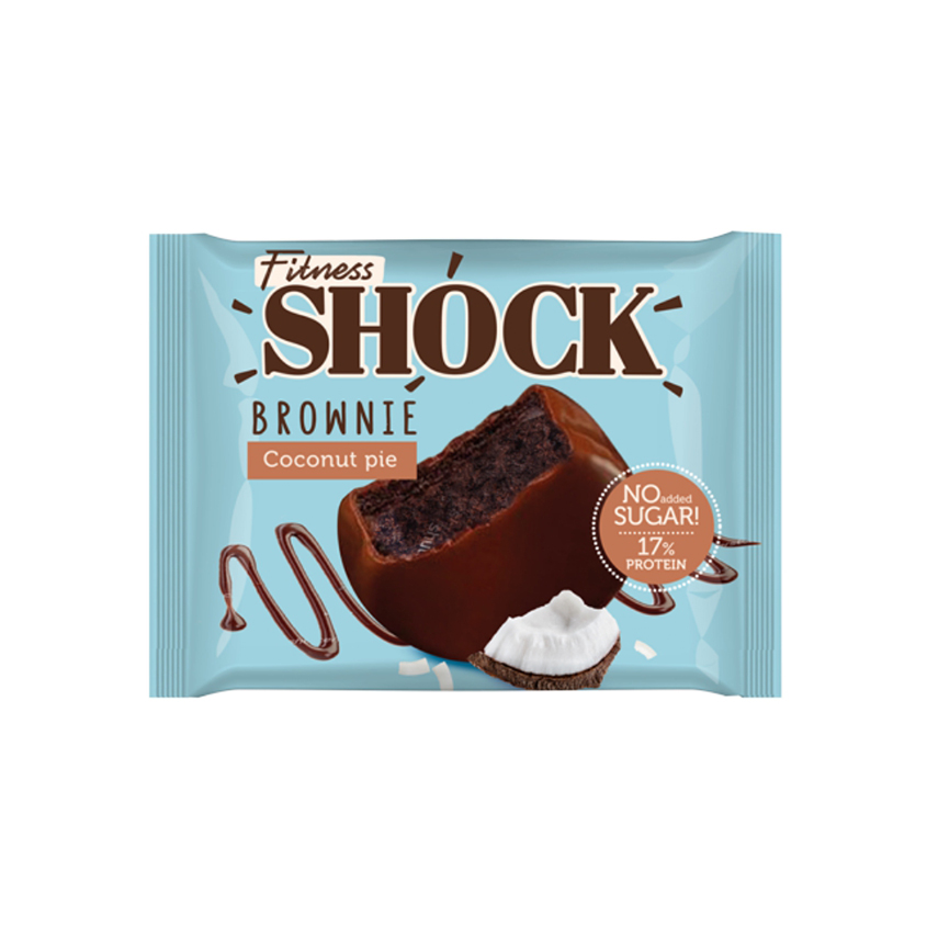 Печенье глазированное FITNES SHOCK Брауни Кокосовый пирог 50 г fitnes shock батончик глазированный fitnes shock шоколад фундук с карамелью 50 г