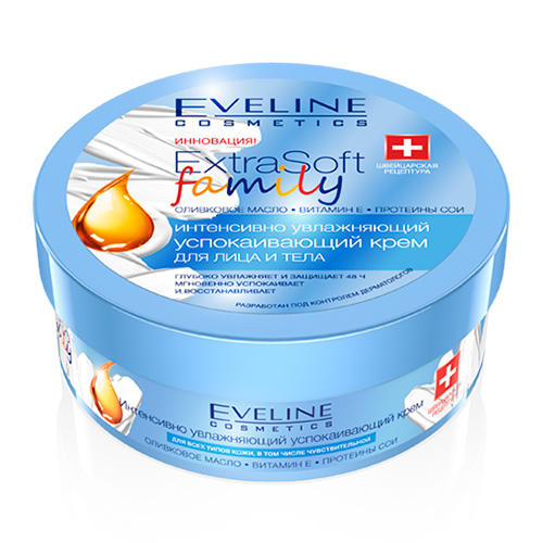

Крем для лица и тела EVELINE EXTRA SOFT FAMILY интенсивно увлажняющий успокаивающий 175 мл