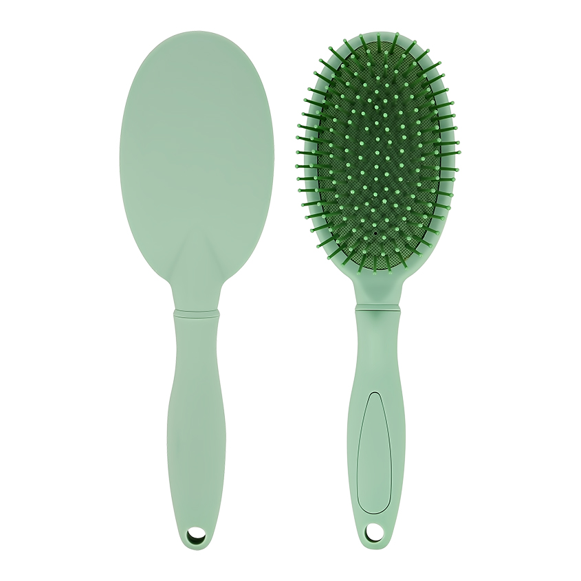 Расческа для волос массажная `LADY PINK` зеленая