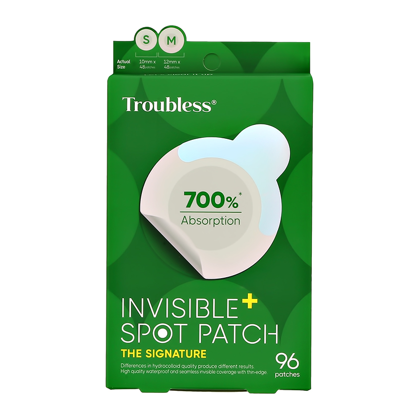 TROUBLESS Точечные пластыри для лица TROUBLESS против несовершенств кожи 96 шт.