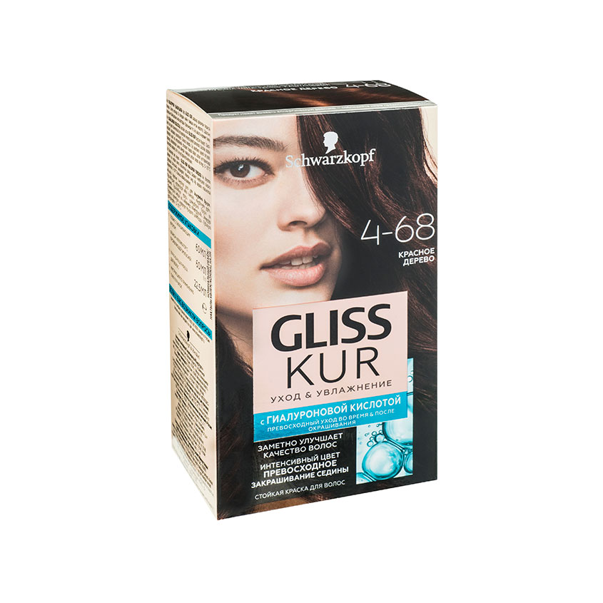 

Краска для волос GLISS KUR с гиалуроновой кислотой тон 4-68 Красное дерево