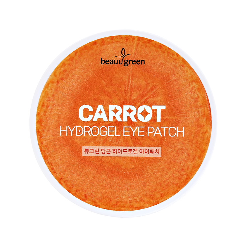 Патчи для глаз BEAUUGREEN гидрогелевые с экстрактом моркови для упругости кожи 60 шт