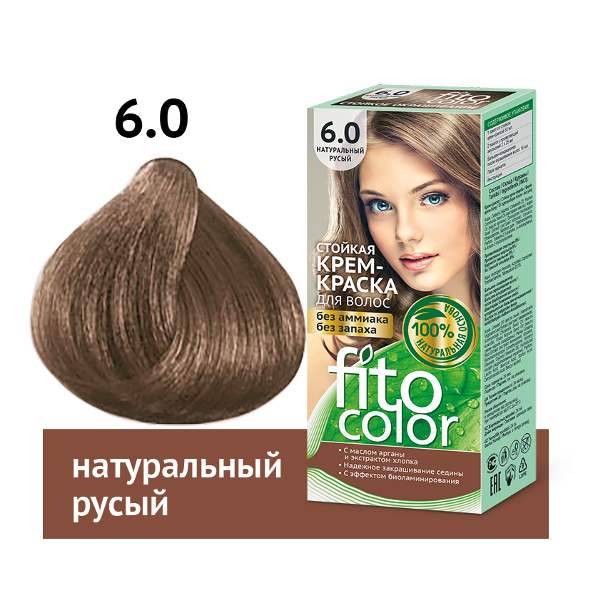 Крем-краска для волос `FITOCOLOR` тон 6.0 натуральный русый 50 мл