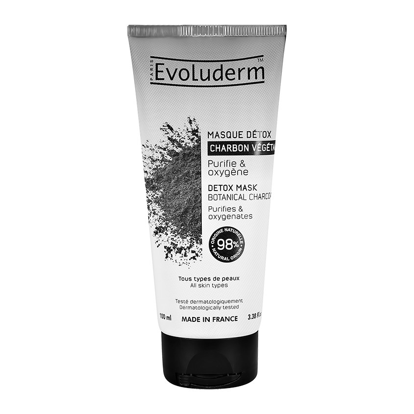 Маска для лица EVOLUDERM с древесным углем детокс эффект 100 мл