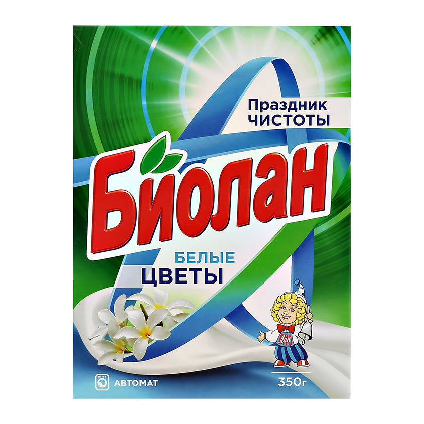 Порошок стиральный БИОЛАН автомат Белые цветы 350 гр