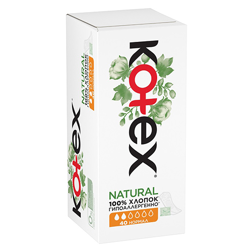Прокладки ежедневные `KOTEX` NATURAL Normal 40 шт